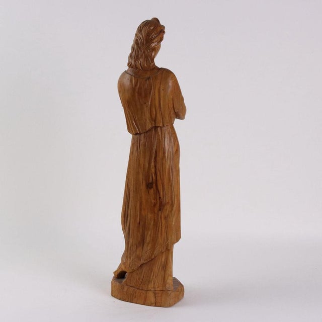 Wood Antique Sculpture in Olive Wood For Sale - Image 7 of 11