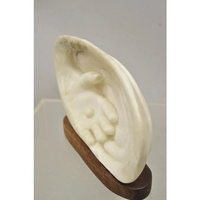Vintage Bud Miller 1989 Native American Carved Alabaster Double Sided Sculpture For Sale - Image 10 of 12