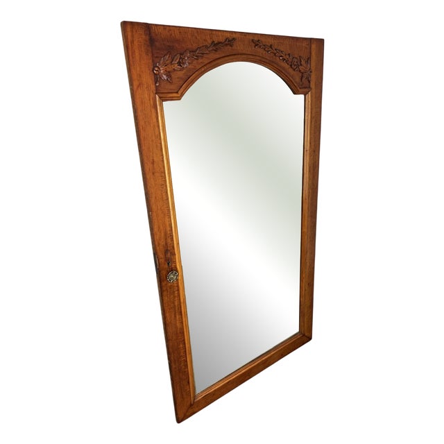 French Wall Mirror with Mahogany Frame For Sale