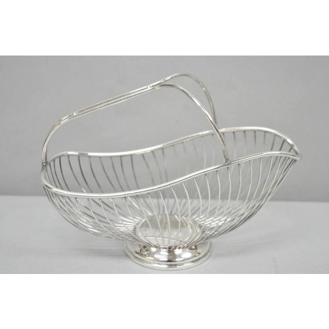 Vintage Mid Century Modern El De Uberti Italy Silver Plated Wire Wine Bottle Holder For Sale - Image 12 of 14