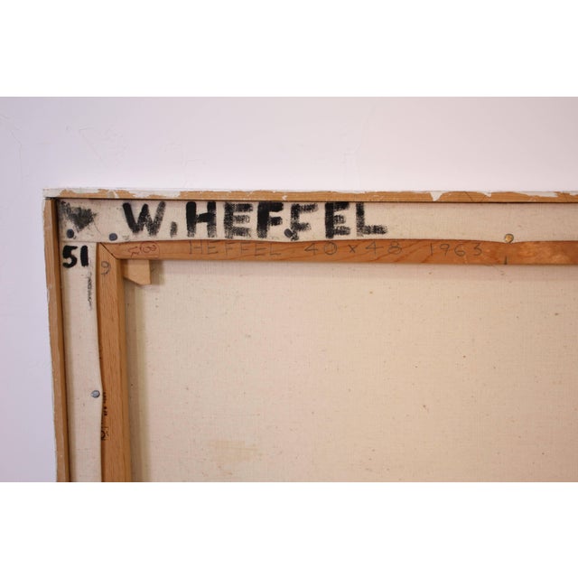 Textile 1960s W. Heffel, Oil on Canvas, 1963 For Sale - Image 7 of 7