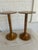 These are 2 vintage wooden drink tables painted in a signature tortoiseshell finish by E. Lee Jahncke Mead of New Orleans....