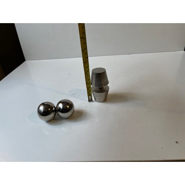 Mid-Century Scandinavian Dumbbell Paperweight in Steel, 1970s, Set of 2 For Sale - Image 6 of 8
