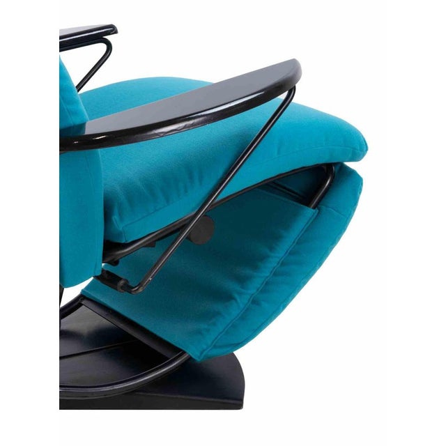 Italian Chaise Longue in Painted Metal and Padded Fabric, 1970s For Sale - Image 10 of 11