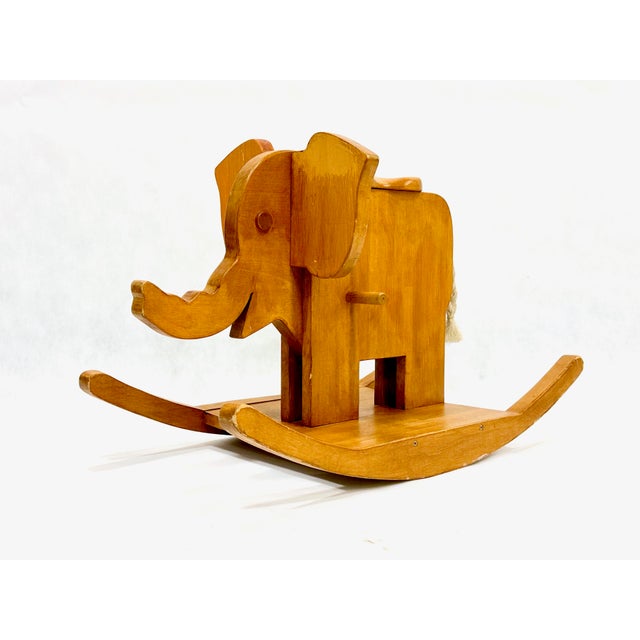 Mid-Century Wooden Rocking Elephant, 1960s, in Very Good conditions. Designed 1960 to 1969