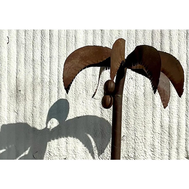 Vintage Monumental Patinated Metal Palm Tree For Sale - Image 10 of 12