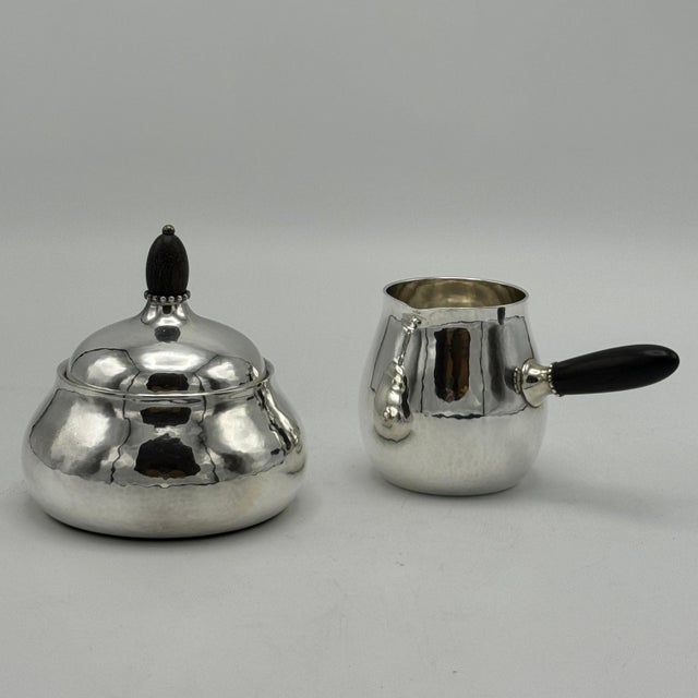 1910s Georg Jensen Six Piece Sterling Silver Tea and Coffee Service Denmark 1915 For Sale - Image 5 of 14