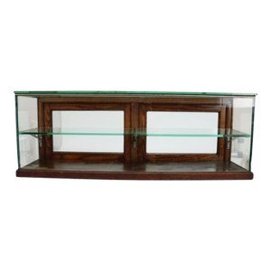 Antique Oak & Beveled Glass Country Store Table Top Candy Display Case C1910