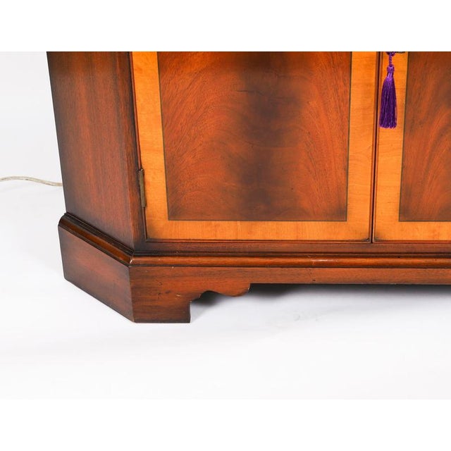 Vintage English Flame Mahogany Display Cabinet For Sale - Image 9 of 18