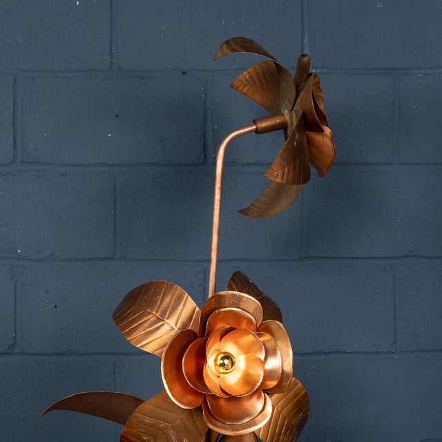 Vintage 20th Century Italian Brass Floral Floor Lamp, 1970s For Sale - Image 18 of 18