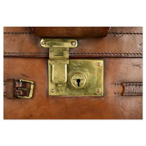 English Leather Suitcase from John Pound & Co Ltd, 1920s For Sale - Image 4 of 9