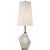 Modern Kelly Wearstler by Visual Comfort Signature Halcyon Accent Cordless Table Lamp in Alabaster with Linen Shade For Sale - Image 3 of 3