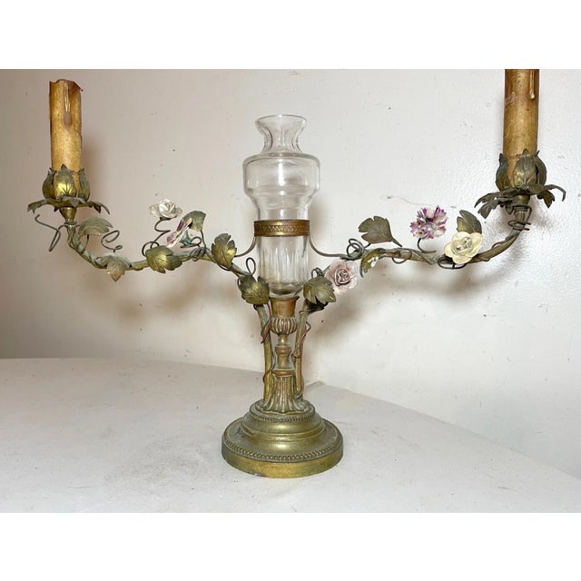 Up for sale is a very nice quality antique French gilt bronze electric candelabra style table lamp. It's made of a...