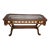 Vintage Carved Wood Fretwork Console Table With Beveled Glass Top For Sale