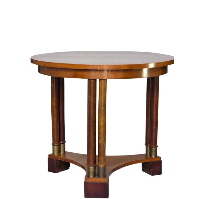 Traditional Antique Empire Guéridon with Brass Fittings, France, 1820s For Sale - Image 3 of 6