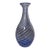 Vintage 20th Century Turkish Pasabahce Blue Spiral Pattern Hand Blown Glass Vase For Sale