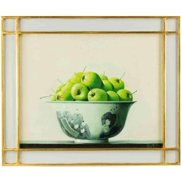 2000 - 2009 Zhang Wei Guang, Green Apples, Original Oil Painting, 2000s For Sale - Image 5 of 5