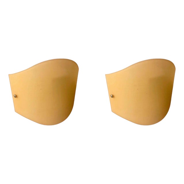 Toso Wall Lights in Yellow Gold Murano Glass, Italy, 1990, Set of 2 For Sale