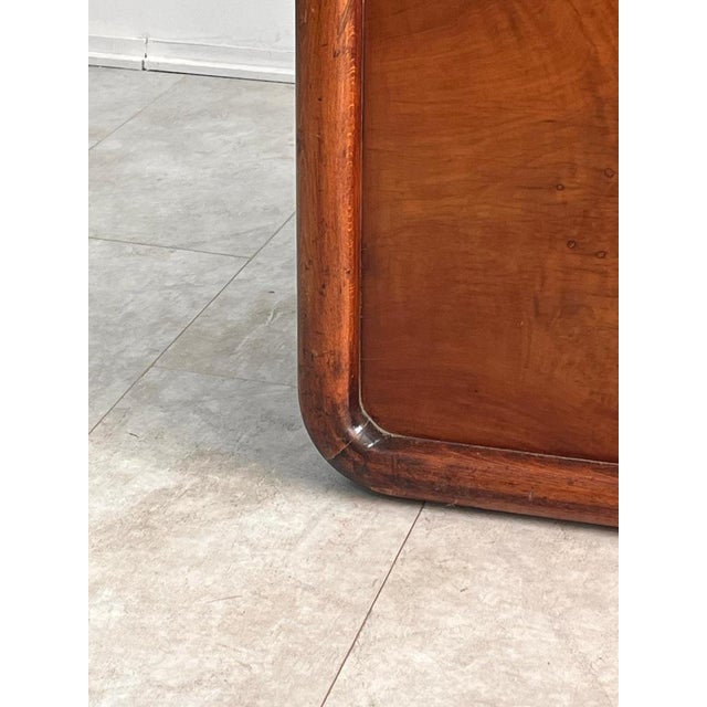 Large Vintage Art Deco Italian Club Chair in Burl Walnut and Green Fabric, 1930s For Sale - Image 15 of 18