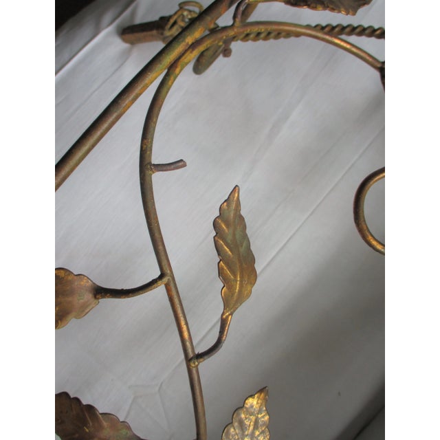 1930s Vintage Italy Toleware Gold Tassel & Leaf Design Petite Chair For Sale In Columbia, SC - Image 6 of 12