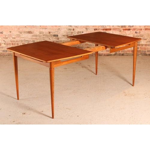 Wood Mid-Century Modern Extendable Walnut Dining Table, 1960s For Sale - Image 7 of 13