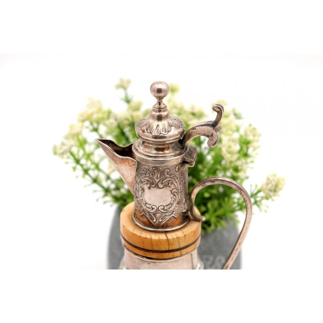 Cut Glass Jar with Silver Lid and Frame For Sale - Image 3 of 7