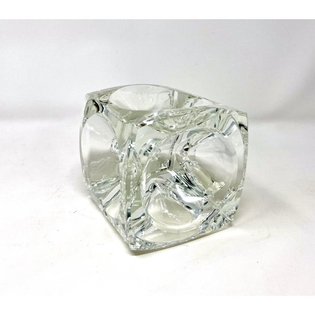 Mid 20th Century Bohemian Czech Art Glass Ice Cube Candle Holder by Rudolf Jurnikl For Sale - Image 4 of 7