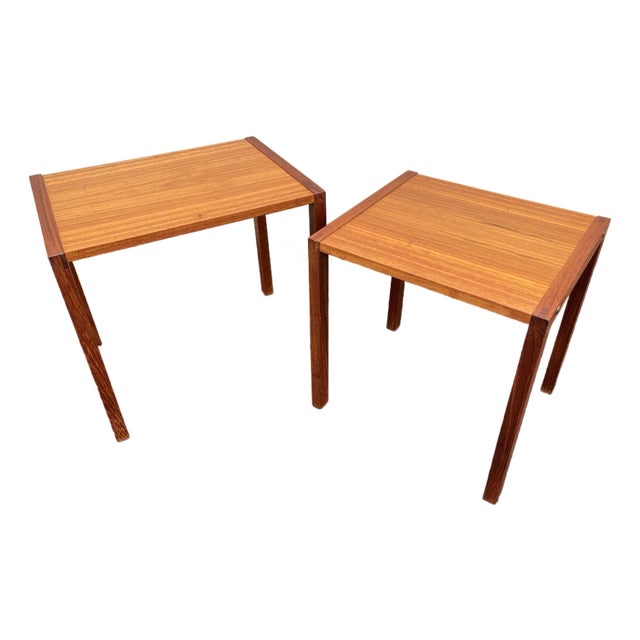 Bent Silberg Mobler Danish Modern Teak Nesting Tables- Set of 2, 1960's For Sale