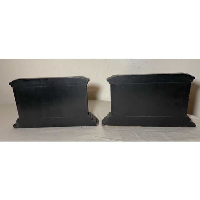 Wood Pair of Antique Chinese Asian Hand Carved Wood Figural Scene Bookends Sculpture For Sale - Image 7 of 10