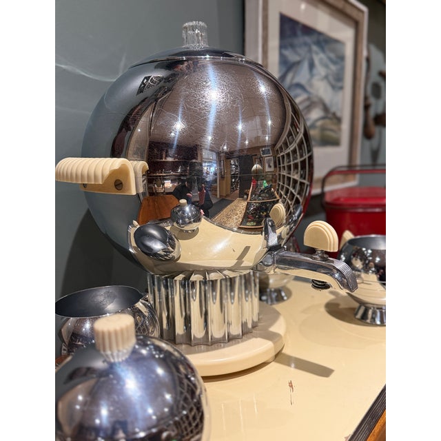 Art Deco Vintage Art Deco Walter Von Nessen for Chase Coffee Service c.1938 = Set of 6 For Sale - Image 3 of 15