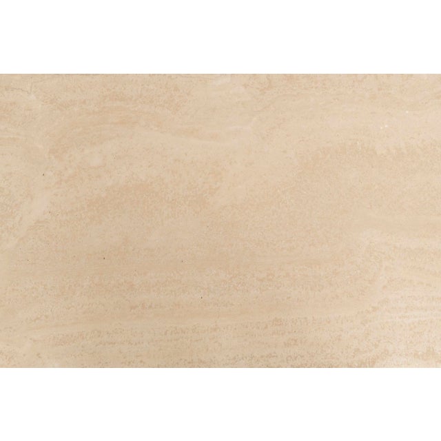 Rounded Coffee Table in Travertine Stone For Sale - Image 5 of 7