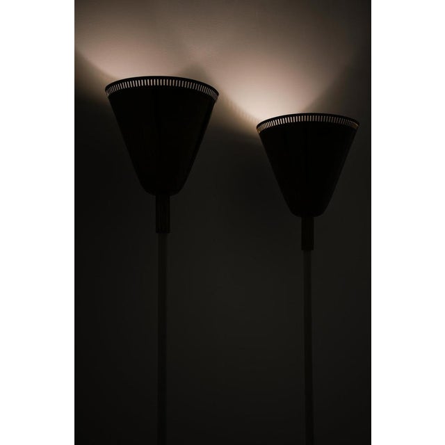 Gold Floor Lamps in Brass and Lacquered Metal, 1950s, Set of 2 For Sale - Image 8 of 10