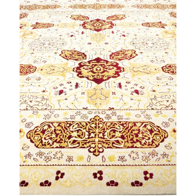 Solo Rugs Mogul, One-of-a-Kind Hand-Knotted Area Rug in Ivory, 10' 1" x 13' 7" For Sale - Image 4 of 8