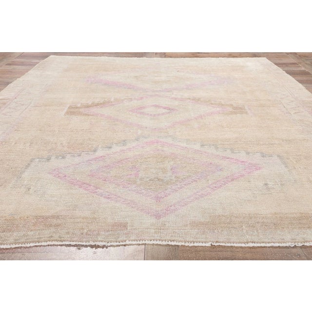 Tan Mid 20th Century Muted Vintage Turkish Oushak Rug, 06'08 X 09'06 For Sale - Image 8 of 10