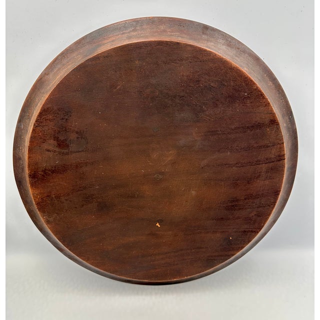Early 20th Century European Antique Black Forest 11.5" Carved Wood Bread Board Charger Plate Set For Sale In Palm Springs - Image 6 of 8