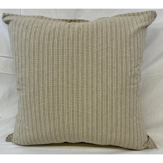 20" Square Decorative Throw Pillow Decorated With a Muted Purple & Tan Water Color Look Floral Pattern - Made in the U K For Sale - Image 11 of 12