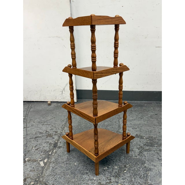 1920s Oak Wood Corner Display Shelving, Circa 1920's For Sale - Image 5 of 12