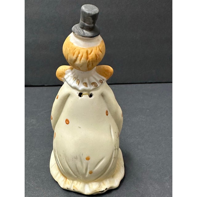 Figurative Late 20th Century Porcelain Yellow Polka Dots Clown Bell For Sale - Image 3 of 9