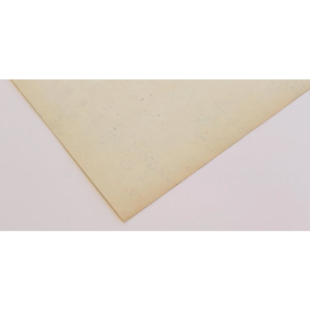 1950s Mid-Century Swedish Folk Art Original Oil Pastel Painting, Canal With a Rowboat and Greenery For Sale - Image 17 of 18