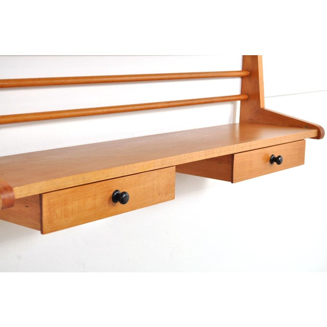 Wood Mid-Century Wall Rack in Beech, 1950s For Sale - Image 7 of 8