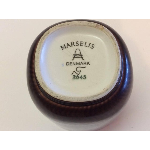Nils Thorsson Vintage Red Faience Marselis Vase by Nils Thorsson, 1950s For Sale - Image 4 of 6