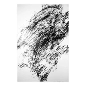 Contemporary Abstract Pigment Pencil on Mylar Drawing "Tipping Point #5" by Jaanika Peerna
