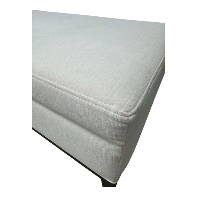 Restoration Hardware Rh Restoration Hardware Upholstered Storage Bench Ottoman in Ivory Fabric For Sale - Image 4 of 7