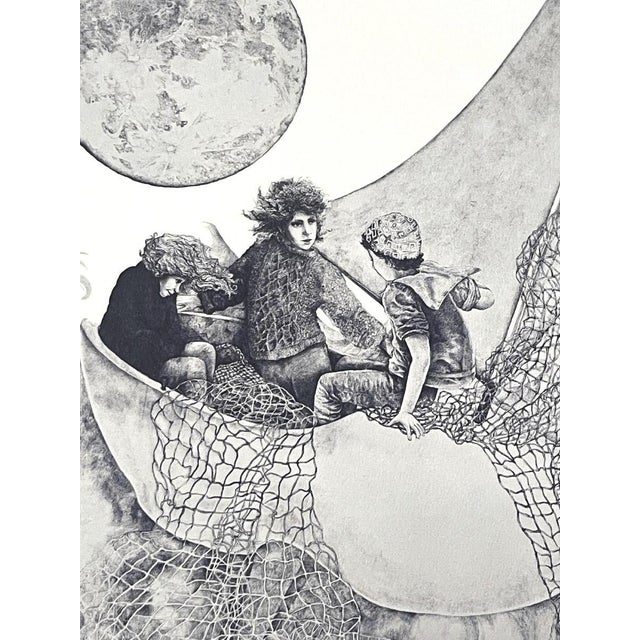 Illustration Mayling Mack Holm "Wynken Blynken and Nod" Lullaby Print 1975 For Sale - Image 3 of 3