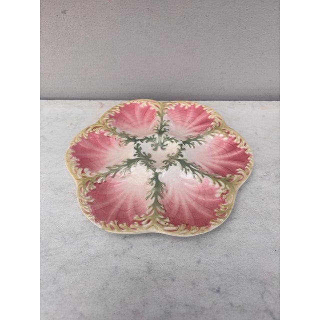 Majolica oyster plate Keller & Guerin Saint Clement, circa 1890. Reference / page 98 "Collecting oyster plates" of Jeffrey...