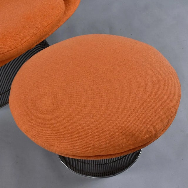 1972 Original Warren Platner for Knoll Orange Easy Chair and Ottoman For Sale - Image 10 of 13