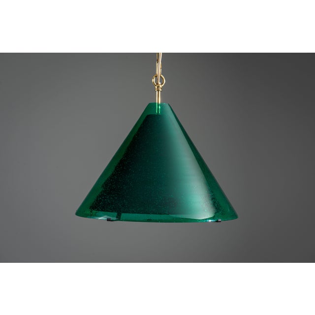 Najade Pendantin Green Bubble Glass by Jonas Hidle, 1960s For Sale - Image 4 of 11