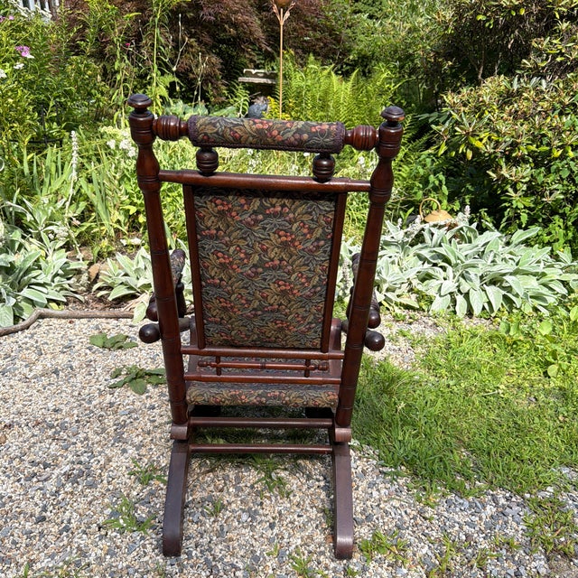 Late 19th Century Antique 19th Century Eastlake Rocking Chair With Springs For Sale - Image 5 of 9