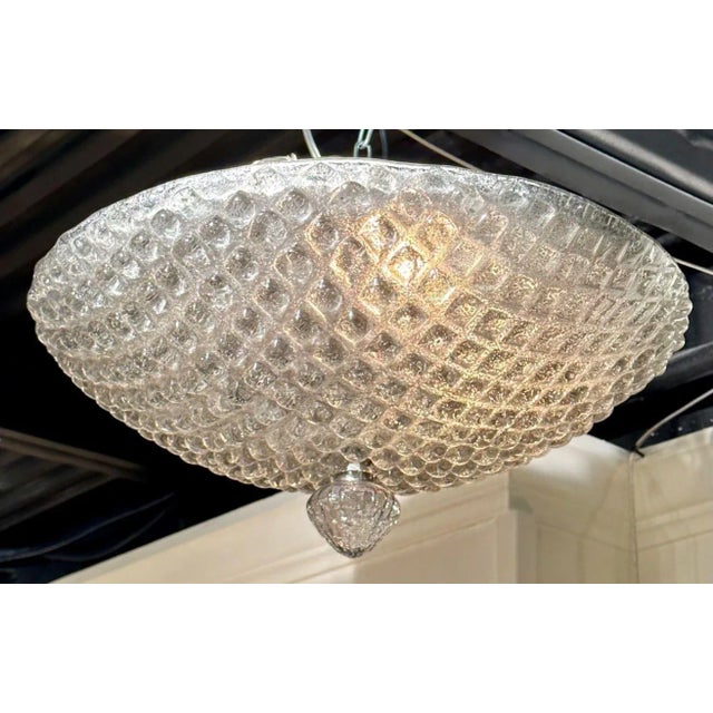 Murano Smoke Glass Flush Mount For Sale In Dallas - Image 6 of 6