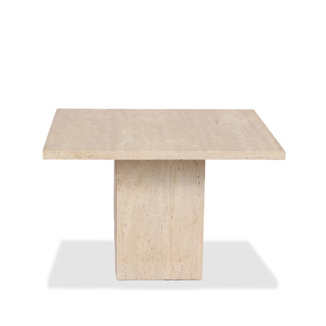 2010s Cb2 Carve 2-Piece Travertine Cocktail Table Set For Sale - Image 5 of 7